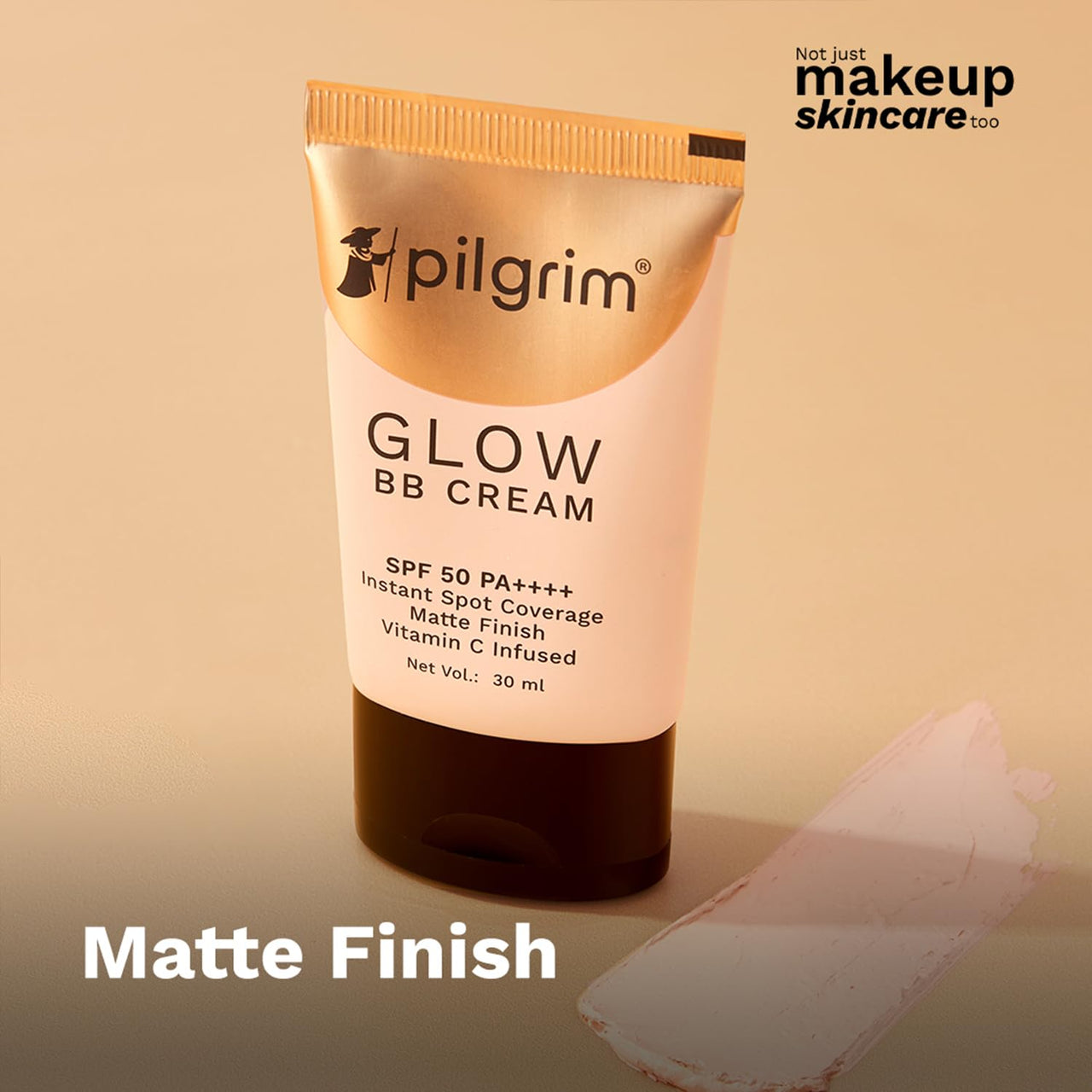 Pilgrim Almond Glow 3-In-1 Medium BB Cream SPF 50 PA++++ With Niacinamide, Hyaluronic Acid & Vit C For All Skin