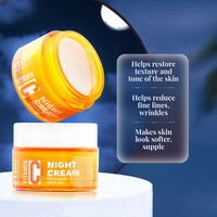 VLCC Vitamin C Night Cream - 50g | Reduce Fine Lines, and Wrinkles | Hydrates & Repairs Skin | With 15% Vitamin C, Vitamin E, Hyaluronic Acid, and Rosehip Seed Oil.