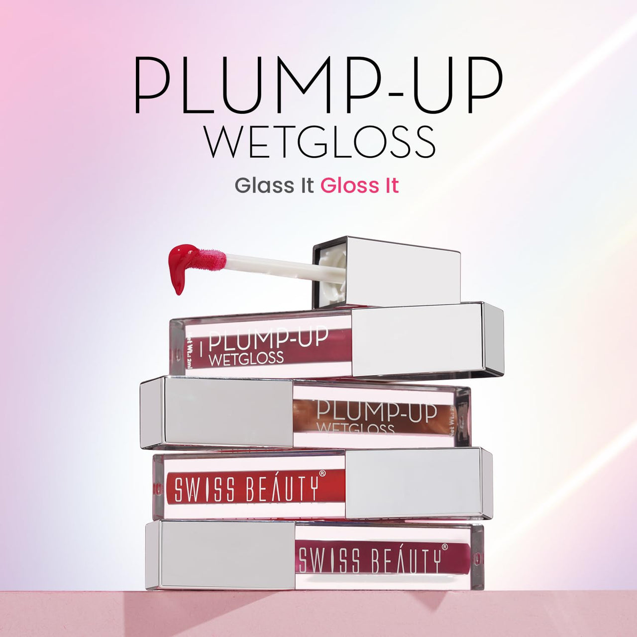 Swiss Beauty Plump-Up Wet Lightweight Lip Gloss With High Shine Glossy Finish For Fuller And Plump Lips | Shade- Browny Point, 2Ml|