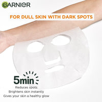 Garnier Skin Naturals, Micellar Cleansing Water, 125ml & Garnier Vitamin C Serum Ampoule Face Sheet Mask With Pineapple - For Dull Skin And Acne Spots