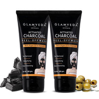 Glamveda Activated Charcoal Peel Off Mask | Cleans Pores, Removes Blackheads & Tanning | Anti Pollution | Pimples| Acne | No Parabens Enriched With Argan Oil & Vitamin E 100gm Pack Of (2)