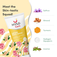 Mylo Care Ubtan Face Wash 100g | Detans, Brightens & Fights Acne | Removes Dead Skin & Blemishes | With Saffron, Turmeric & Nalpamaradi Oil | For All Skin Types