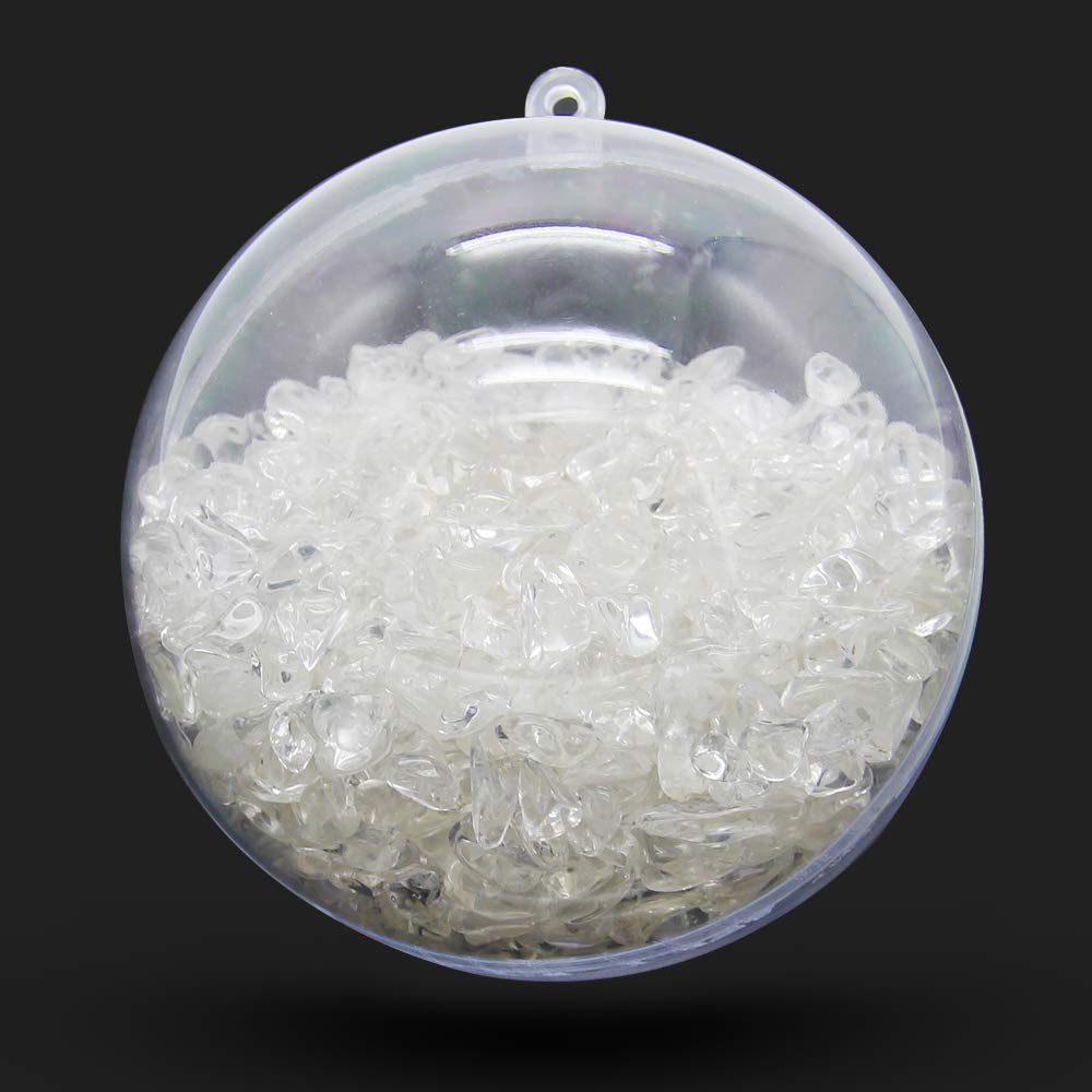 Orientrea 1.1lb Natural Crushed Clear Quartz Crystal Tumbled Chips-Healing Crystals Chips Bulk, Crushed Crystal Gemstones for Crafts, Beautiful Package for Gift (Clear Quartz)