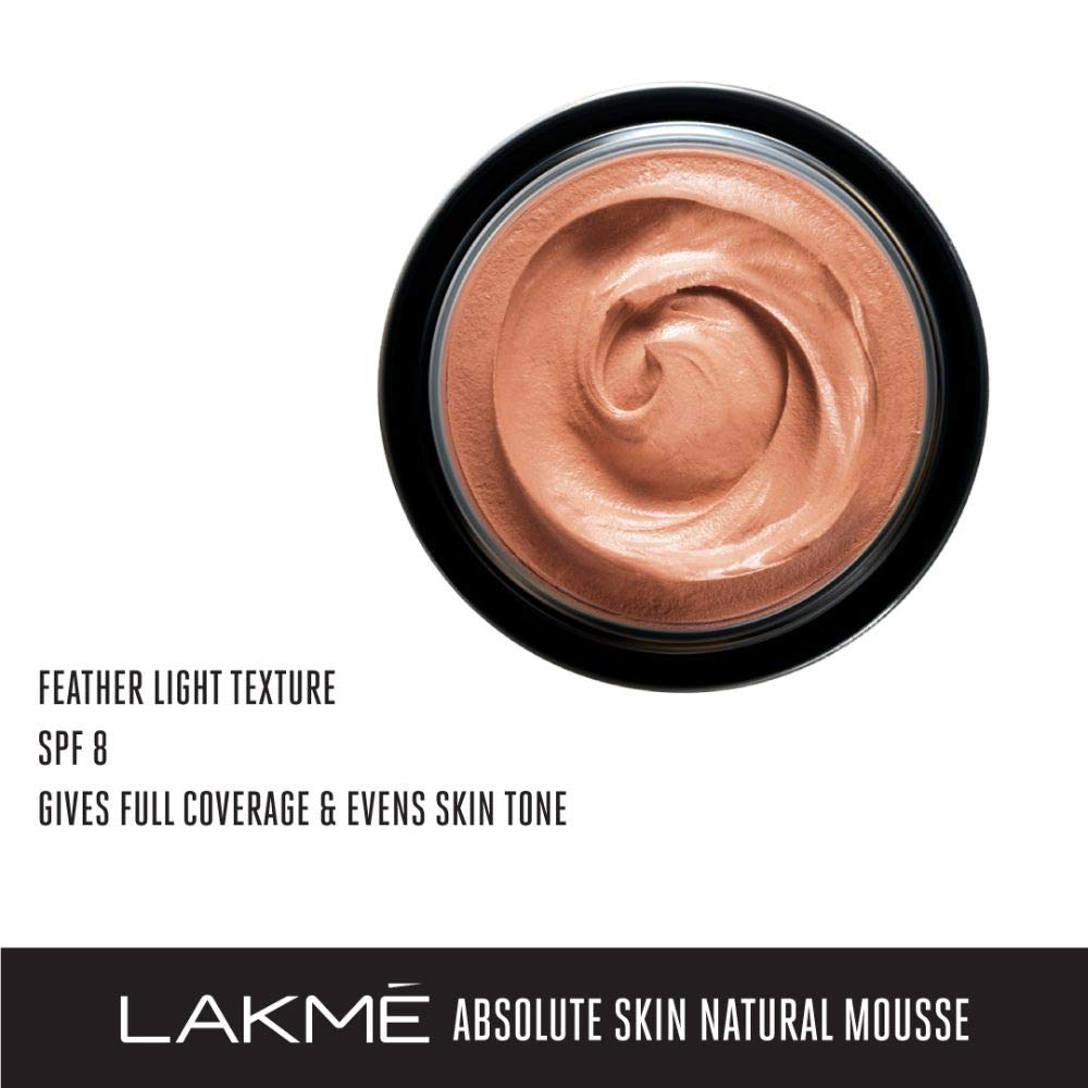 Lakmé 9 To 5 Flawless Matte Complexion Compact, Almond, 8G And Absolute All Skin Natural Mousse, Golden Medium 03, 25G, Ivory