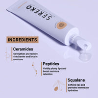 Sereko Hydra Peptide Clear Lip Balm for Dry & Chapped Lips With Ceramides & Squalane | Long Lasting Hydration, 24H Moisture Lock, Repair, Plumps & Smooths | Non Tinted | Salted Caramel - 8gm