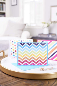 American Greetings Blank Cards Assortment with Envelopes, Bright Patterns (30-Count) blue, orange, yellow, fuschia