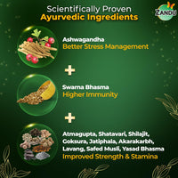 Zandu Ashwagandha Gold Plus Capsules | Upgrade your Ashwagandha with the goodness of Gold | Reduces Stress, Boosts Immunity & Stamina | 60 capsules I 11 Potent ingredients such as Gokshura, Safed Musali and more