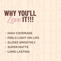 Seven Seas Silk Matte Liquid Lipstick | Long Lasting and Waterproof Liquid Lipstick for Women (Chestnut 1, 7ml)