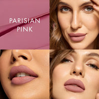 HYUE HydraMatte™ Liquid Lipstick | 2.2ml | Parisian Pink Soft-Matte Long-Wear | Intense Color | With Jojoba, Almond & Gooseberry Extracts | Travel-Friendly | Precision Tip | 12 Bold Shades