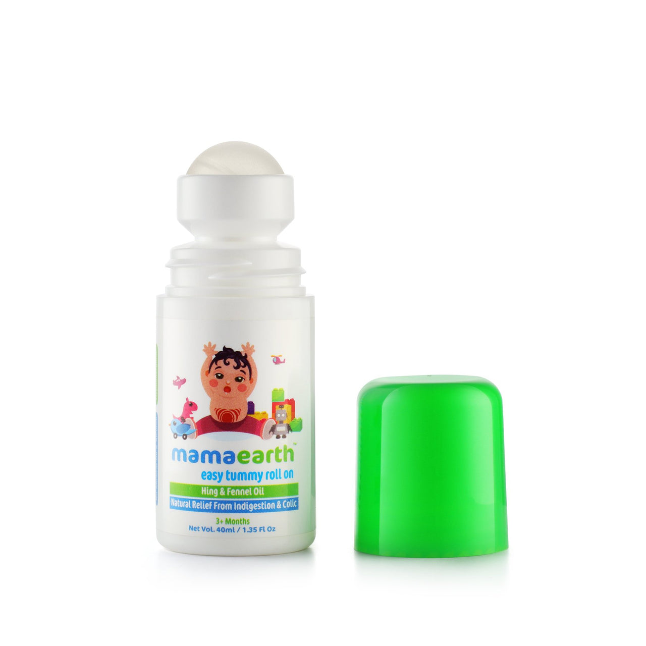 Mamaearth Easy Tummy Roll On for Colic & Gas Relief with Hing & Fennel Oil 40ml (For external use)
