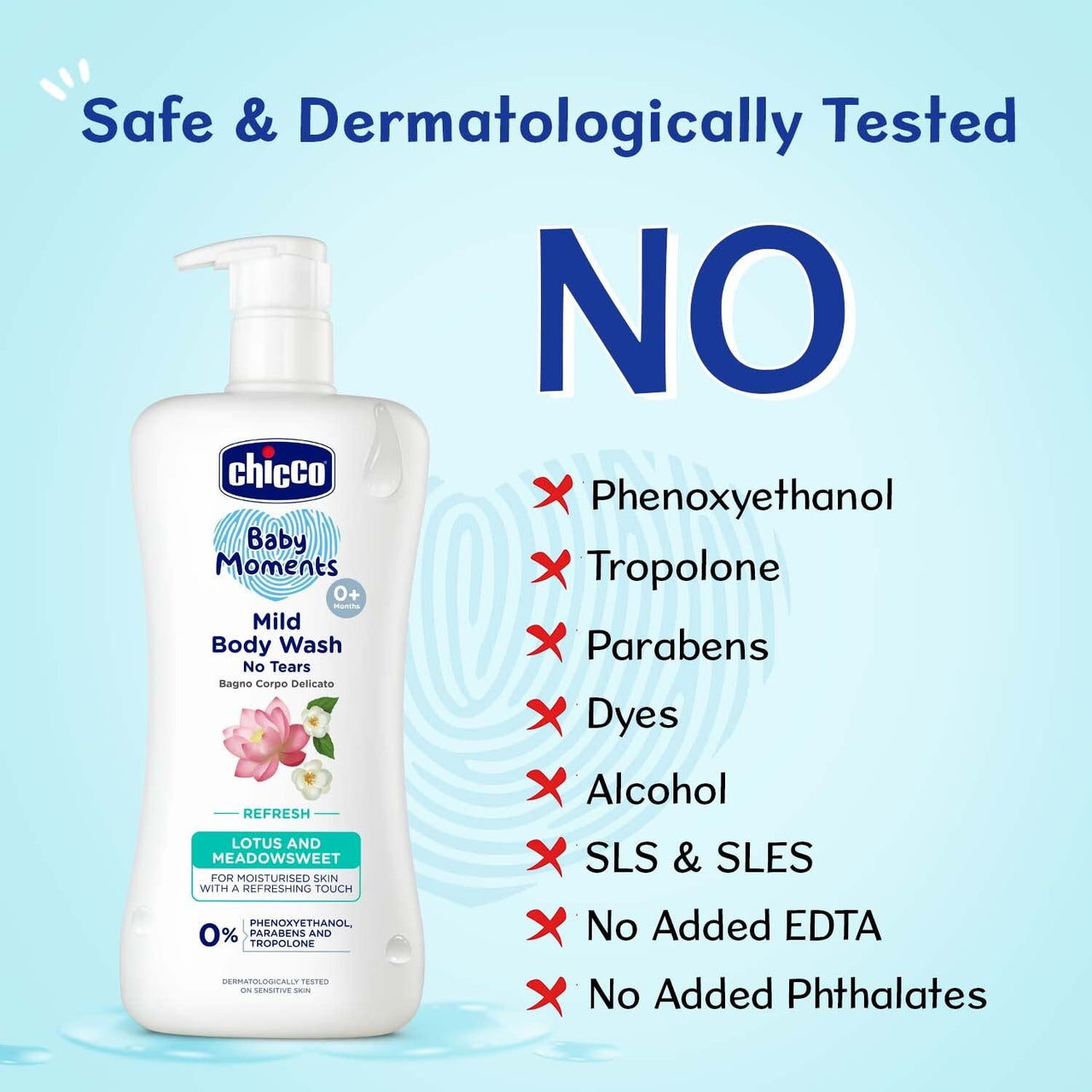 Chicco Baby Moments Mild Body Wash Refresh, New Advanced Formula with Natural Ingredients, No Tears & Soap-Free, Mild formula for Baby’s Body wash, No Phenoxyethanol and Parabens (200ml)