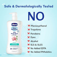 Chicco Baby Moments Mild Body Wash Refresh, New Advanced Formula with Natural Ingredients, No Tears & Soap-Free, Mild formula for Baby’s Body wash, No Phenoxyethanol and Parabens (200ml)