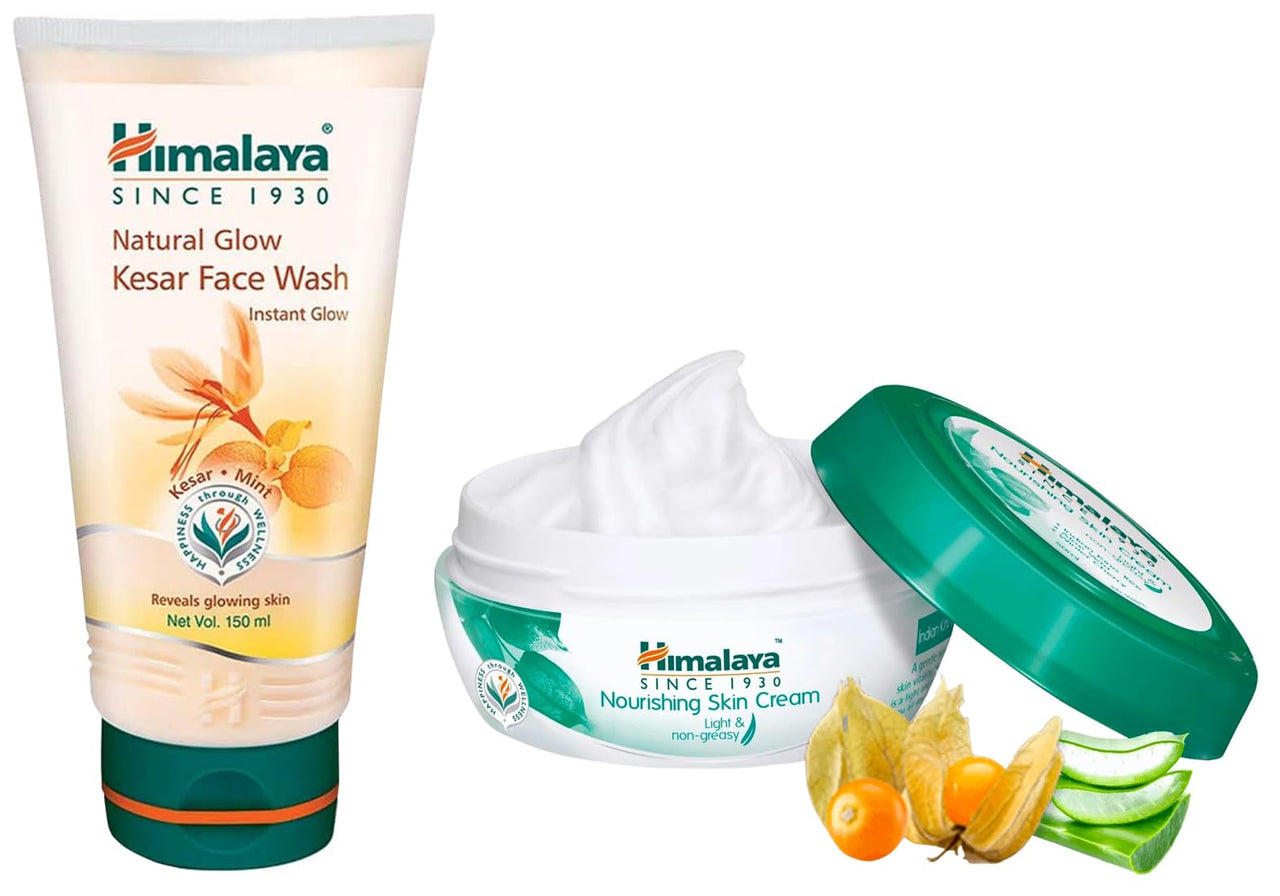 Himalaya Nourishing Skin Cream, 200ml & Fairness Kesar Face Wash, 150ml