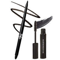 Ruby's Organics Kohl and Mascara Beauty Gift Kit for Women- Long-Lasting Intense Pigment, Smudge Proof, Everyday Eye Makeup Kajal, 100% Natural & Non-Toxic, Eye-Friendly, Daily Use - Black (Combo Pack of 2)