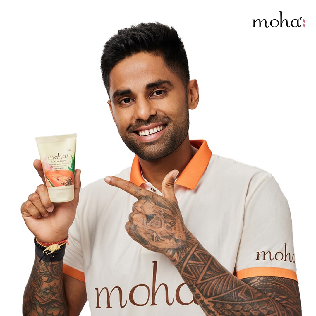 moha: Foot Cream For Rough, Dry and Cracked Heel, Feet Cream For Heel Repair With Benefits Of AleoVera, Papaya & Peppermint (50 g (Pack of 1))