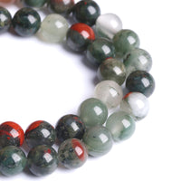 8MM 45PCS Natural Stone African Bloodstone Beads for Jewelry Making DIY Bracelet Energy Crystal Healing Power 8mm