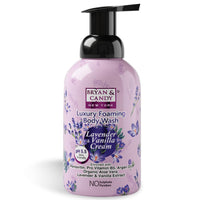 Bryan & Candy Luxury Foaming Body Wash with Pentavitin,Pro Vit B5,Argan Oil,Aloe Vera, Skin Friendly pH 5.5, All Skin Types, 400 Ml (Lavender & Vanilla)