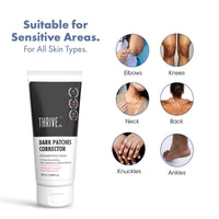 ThriveCo Dark Patches Corrector Cream| Dark Patches Removal | With Retinal &Niacinamide for Dark Neck, Underarms, Inner Thighs, Knuckles, Elbows & Knees. Men & Women | 100ml
