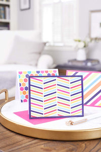 American Greetings Blank Cards Assortment with Envelopes, Bright Patterns (30-Count) blue, orange, yellow, fuschia