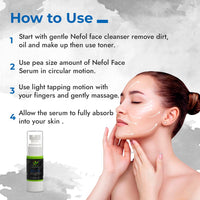 Nefol Face Serum with Blue Tea, Green Tea, White Tea & Brahmi - Hydrates, Fights Dark Circles - 30ml