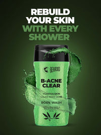 Beardo Body Acne Clear Body Wash for Men 200 ml | With Neem, Tea Tree and Salicylic Acid | Clean Clear Skin | For Body Acne and Skin Purification | B-acne