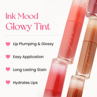 Peripera INK MOOD GLOWY TINT 021 COOLING PINK (LUCKY LOTTERY) | Glowy Lip Tint, Moisturizing Lip Stain & Lightweight Formula | Fresh & Radiant Color for a Natural, Dewy Finish