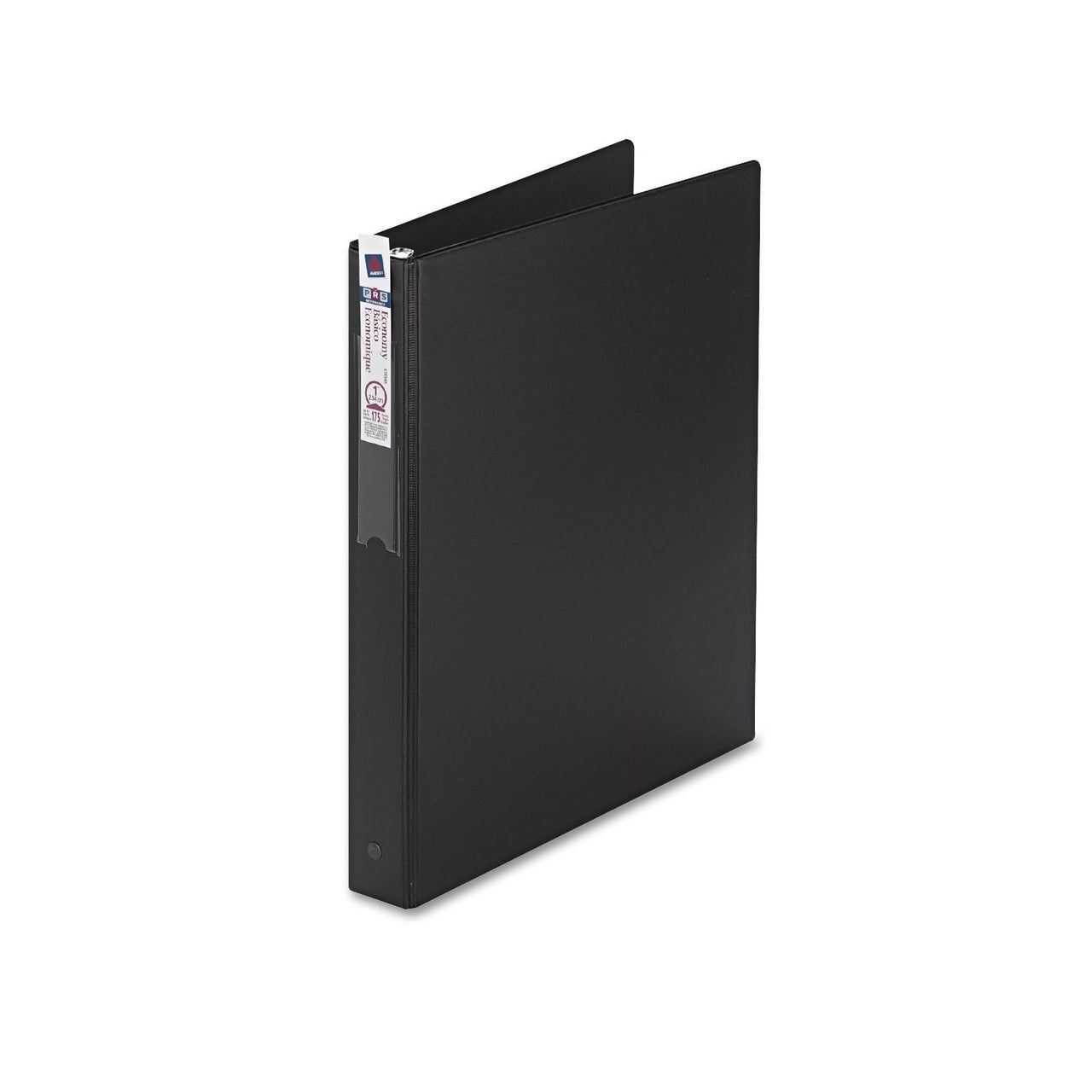 Avery Economy Binders with Round Rings & Label Holder - Black, 1", 1 Pack, Model:04301