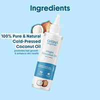Aravi Organic 100% Pure Cold Pressed Virgin Coconut Oil - For Healthy Hair and Skin - 200 ml