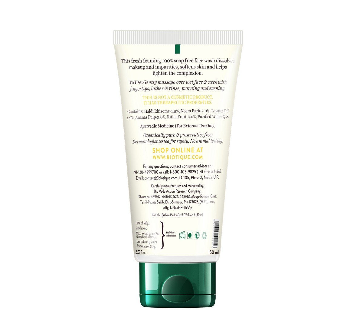 Biotique Bio Pineapple Oil Control Foaming Face Wash, 150ml And Biotique Bio Honey Gel Refreshing Foaming Face Wash, 150ml