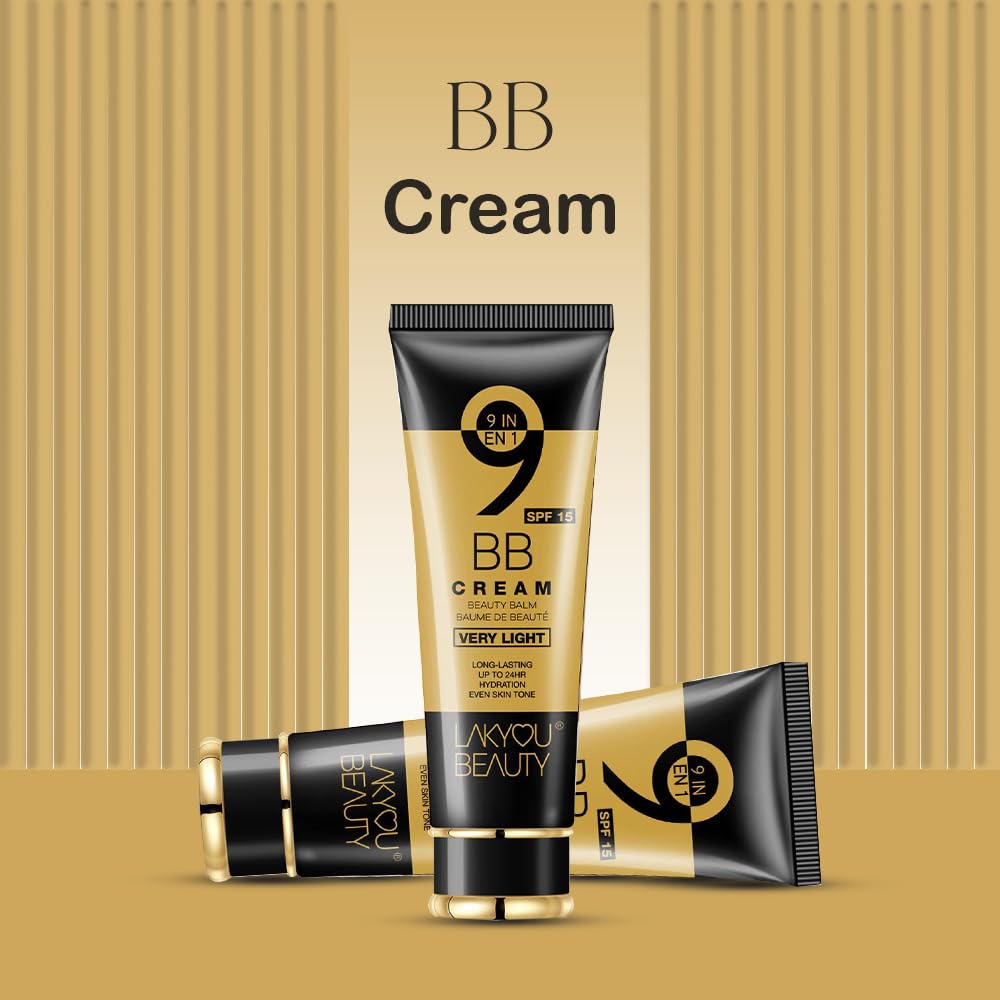 Lakyou Beauty 9in1 BB Cream | Waterproof | Very Light | Long Lasting | Long Lasting | 24hrs Hydration Even Skin Tone | SPF 15 | Shade-06(Pure Beige) | Pack Of 2