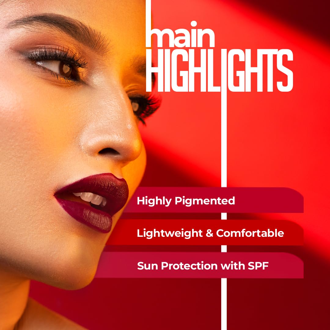 Juice Matte Luxe Lipstick - Vitamin E Enriched, Smudge-Free with Bio Retinol, Moisturizing Lock Technology, SPF 15, Long-Lasting Pack of 2 (Cherry Pop - M07 & Plum Tart - M14)