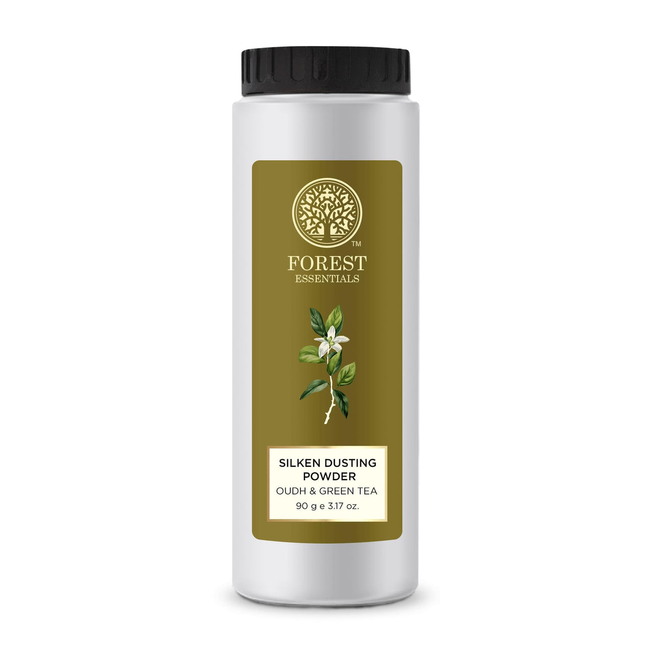 Mountain Valley Springs India Private Limited Forest Essentials Silken Dusting Powder Oudh & Green Tea | Natural Dusting Powder For Refreshing & Scented Skin | Talc-free | 90 g