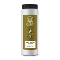 Mountain Valley Springs India Private Limited Forest Essentials Silken Dusting Powder Oudh & Green Tea | Natural Dusting Powder For Refreshing & Scented Skin | Talc-free | 90 g