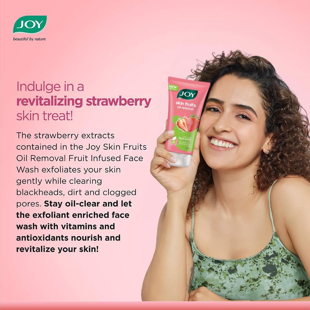 Joy Oil Control Face Care Combo With Strawberry Face Wash 150ml & Scrub 200ml For Oily Skn (Combo Pack) (2 Items in the set)