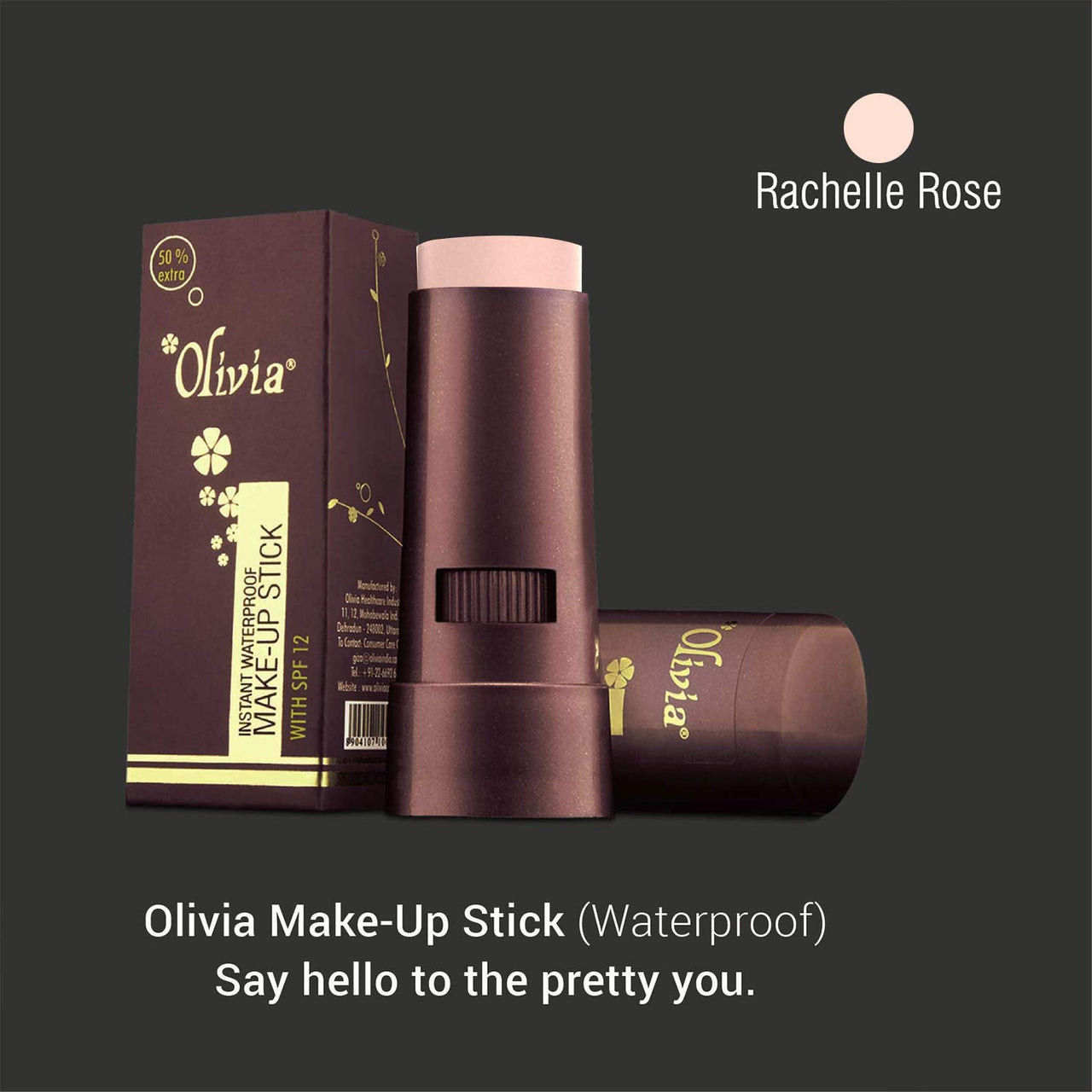 Olivia Instant Makeup Shimmering Stick Concealer Full Coverage With Spf 12 (Rachelle Rose, 15G, Shade No.2)