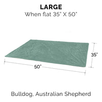 Furhaven Waterproof Throw Blanket for Dogs & Indoor Cats, Washable - Two-Tone Luxe Velvet Dog Blanket - Celadon Green, Large Blanket - Two-tone Luxe Velvet (Celadon Green) 50.0