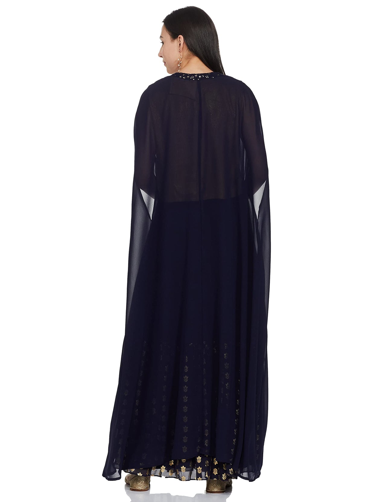 Indya Womens Solid Embellished Waist Palazzo Pants