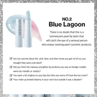 UNLEASHIA Glacier Vegan Lip Balm |Glitter|Moisturizing|Vitamins|Shea Butter|Glossy|Lip Base #No.2 Blue Lagoon (No.2 Blue Lagoon), 1 Count
