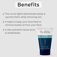O3+ Brightening and Whitening Face Wash, 50g & O3+ ALPHA MEN Acno D-TAN Scrub With Hyaluronic & Mint 50g - Detan Scrub for TAN removal Combo