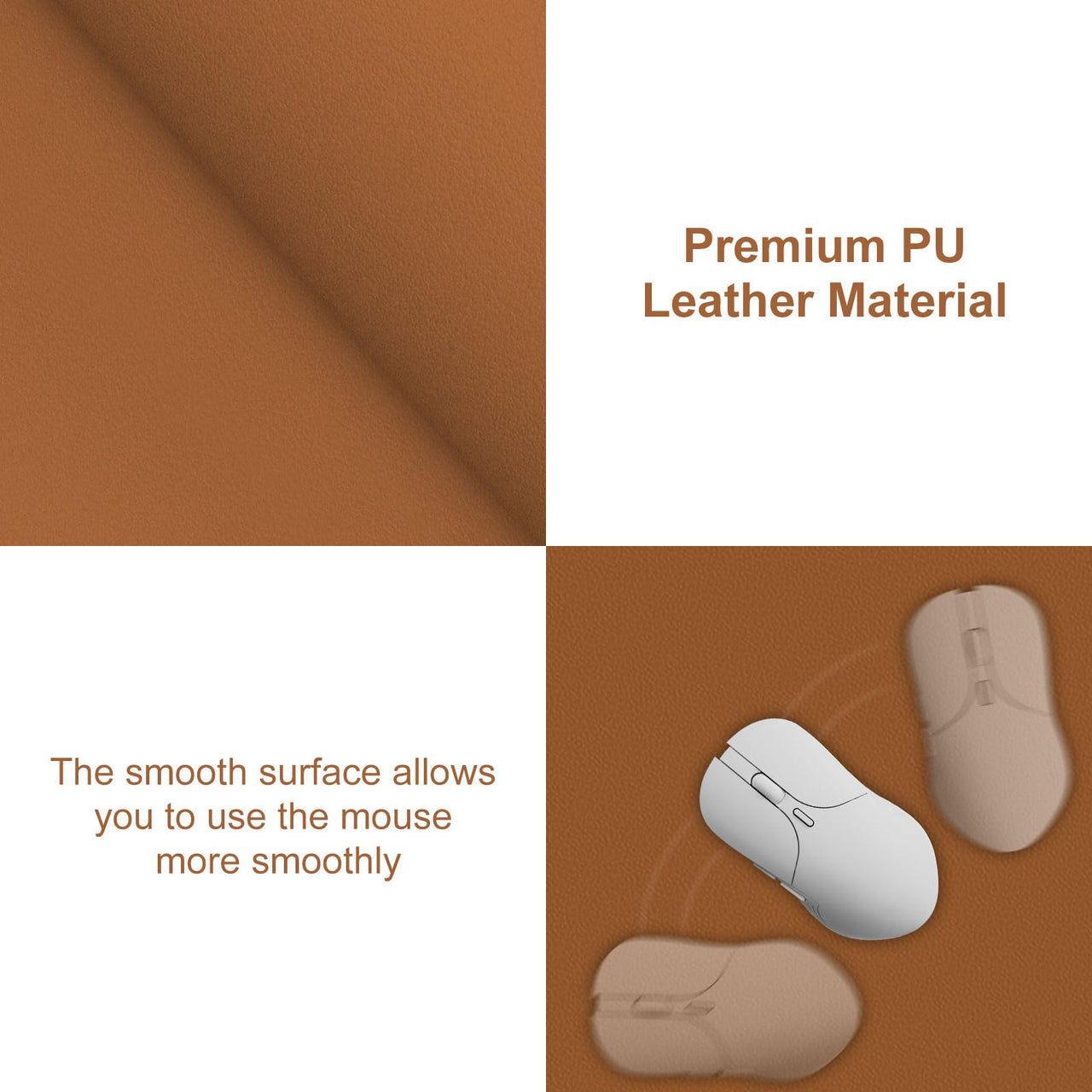 Desk Pad,Large Mouse Pad, Non-Slip PU Leathers Writing Pad,Desktop Protection Pad,Computer Desk Pad, Waterproof Table Mat, Desk Mat for Office and Home Writing (Brown;23.6"x 13.7") Brown 23.6"x 13.7"