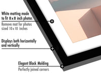 Americanflat 10x10 Picture Frame in Black - Use as 8x8 Picture Frame with Mat or 10x10 Frame Without Mat - Thin Border Square Picture Frame, Shatter-Resistant Glass, and Easel for Wall or Tabletop