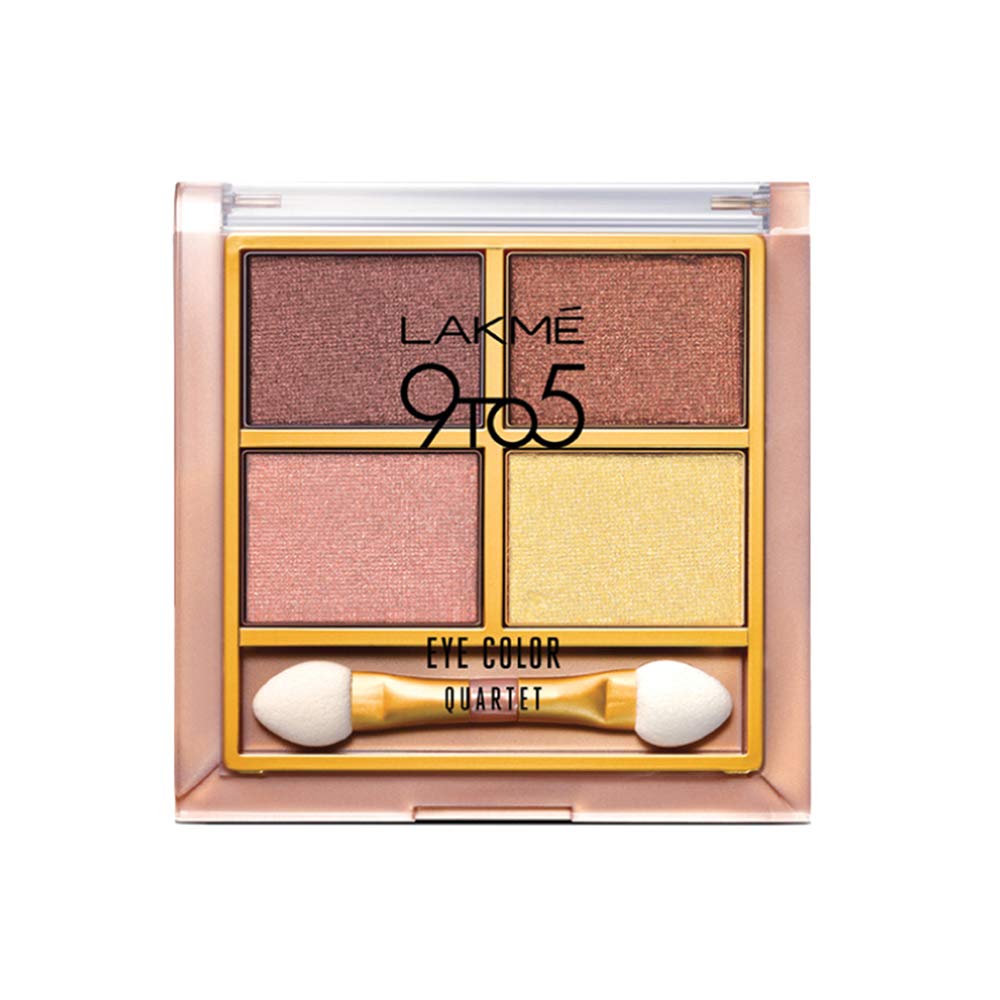 Lakmé 9 To 5 Shimmery Eye Color Quartet Eye Shadow, Desert Rose Powder, 7G & Lakmé Nail Color Remover, 27Ml, Multicolor