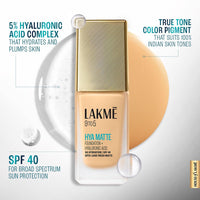 Lakmé 9to5 Hya Matte Foundation + Hyaluronic Acid Cool Walnut - 25ml