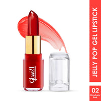 Glam21 Jelly Pop fruity gel lipstick| Moisturising | Glossy Finish | Gives a Natural Colour | Lightweight | 02- Strawberry Red, 3.5gm