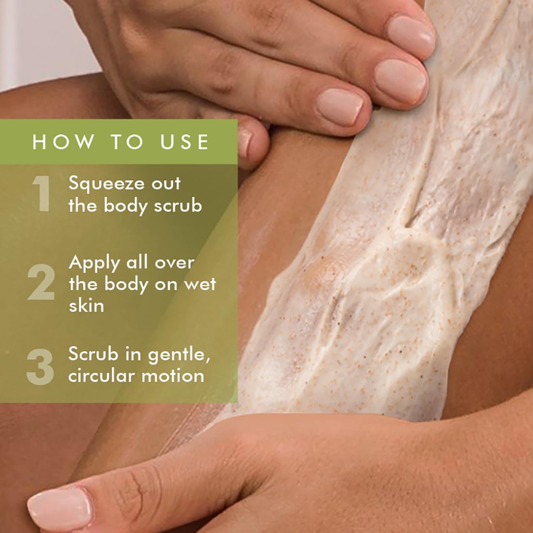 mCaffeine 10% AHA & Green Tea Body Scrub for Tan Removal & Soft-Smooth Skin | For Women & Men | De-Tan Bathing Scrub with Coconut Oil, Removes Dirt & Dead Skin from Neck, Knees, Elbows & Arms