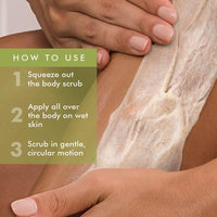 mCaffeine 10% AHA & Green Tea Body Scrub for Tan Removal & Soft-Smooth Skin | For Women & Men | De-Tan Bathing Scrub with Coconut Oil, Removes Dirt & Dead Skin from Neck, Knees, Elbows & Arms