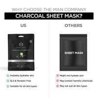The Man Company Charcoal De Tan Face Sheet Mask with Aloevera & Hyaluronic Acid - 25 ml *2