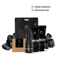 The Man Company De Tan Charcoal Facial Kit for Men with Face Wash, Face Scrub, Peel Off Mask, Sheet Mask, Soap for Whitehead & Blackhead Removal, Deep Skin Cleansing & Oil Control | Best Gift Set