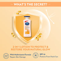 Vaseline Healthy Bright Sun Protection Body Lotion SPF 30 400 ml, Daily Moisturizer for Dry Skin, Gives Non-Greasy Glowing Skin - For Men & Women (Pack of 2)