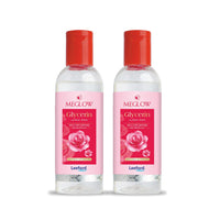 Meglow by Leeford | Glycerin with Rose Water | Rose Water for Face | Gulaab Jal for men & women | Cleanses, Hydrates & Moisturises Skin | Balances & Restores Skin's pH Levels - 100mL (Pack of 2)